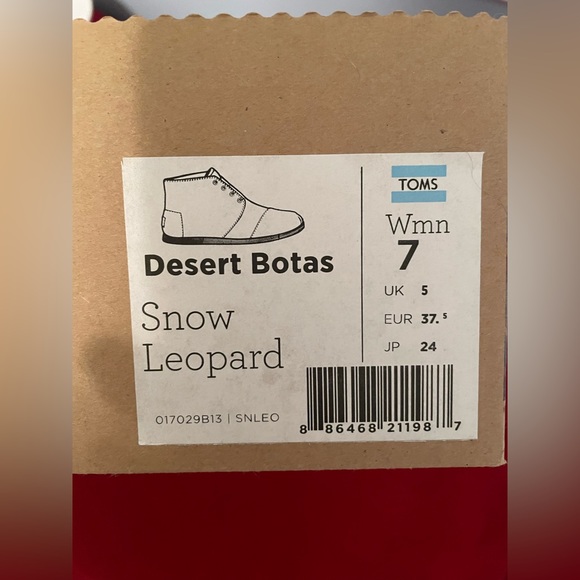 NIB TOM’s Desert Botas Snow Leopard Booties - Picture 7 of 7